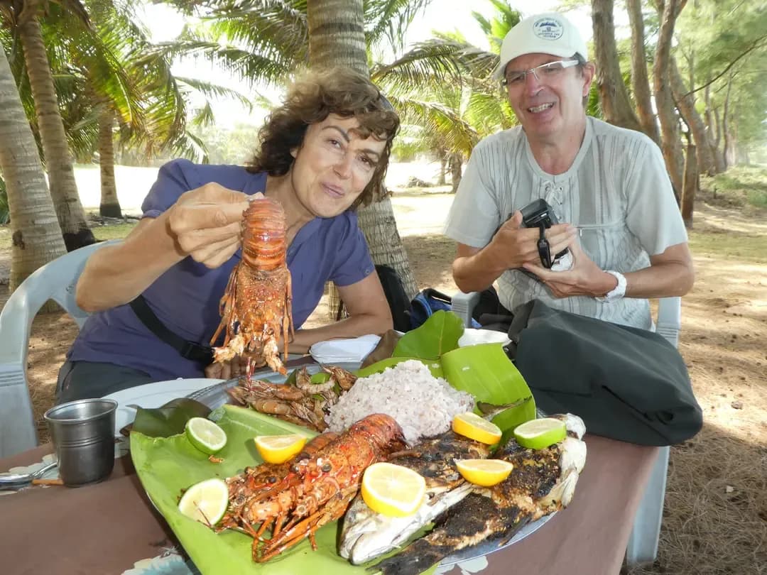 Picnic royal au bord de l'Océan Indien